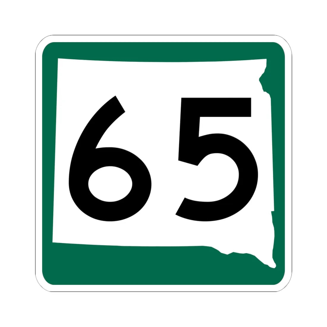 SD 65 (South Dakota) (Road Sign) STICKER Vinyl Kiss-Cut Decal 6 Inch White - The Sticker Space