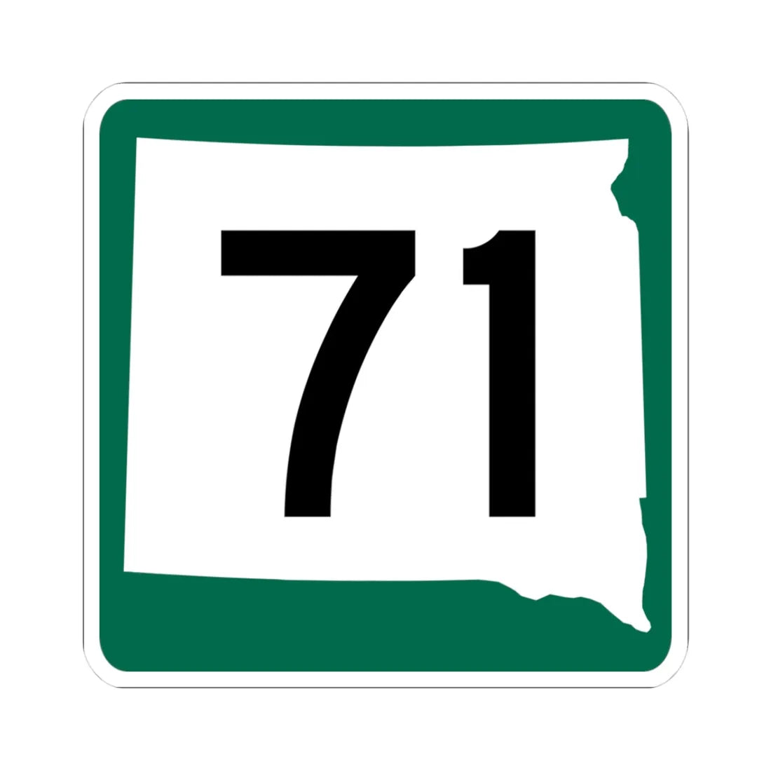 SD 71 (South Dakota) (Road Sign) STICKER Vinyl Kiss-Cut Decal 3 Inch White - The Sticker Space