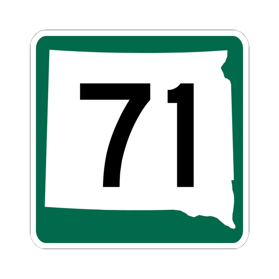 SD 71 (South Dakota) (Road Sign) STICKER Vinyl Kiss-Cut Decal 6 Inch White - The Sticker Space