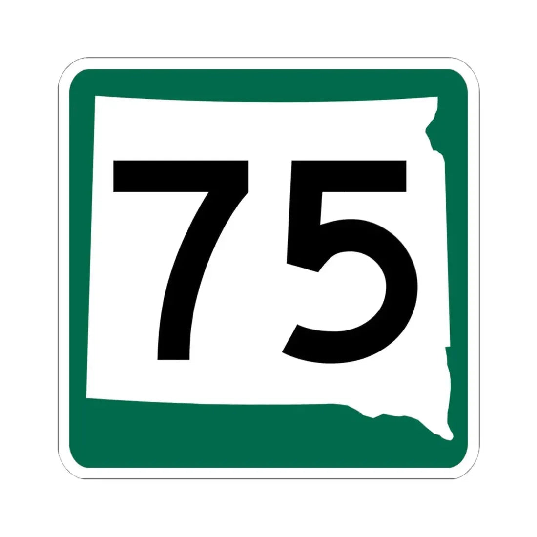 SD 75 (South Dakota) (Road Sign) STICKER Vinyl Kiss-Cut Decal 6 Inch White - The Sticker Space