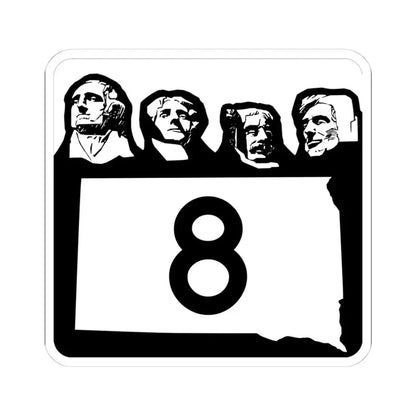 SD 8 1960 (South Dakota) (Road Sign) STICKER Vinyl Kiss-Cut Decal 4 Inch White - The Sticker Space