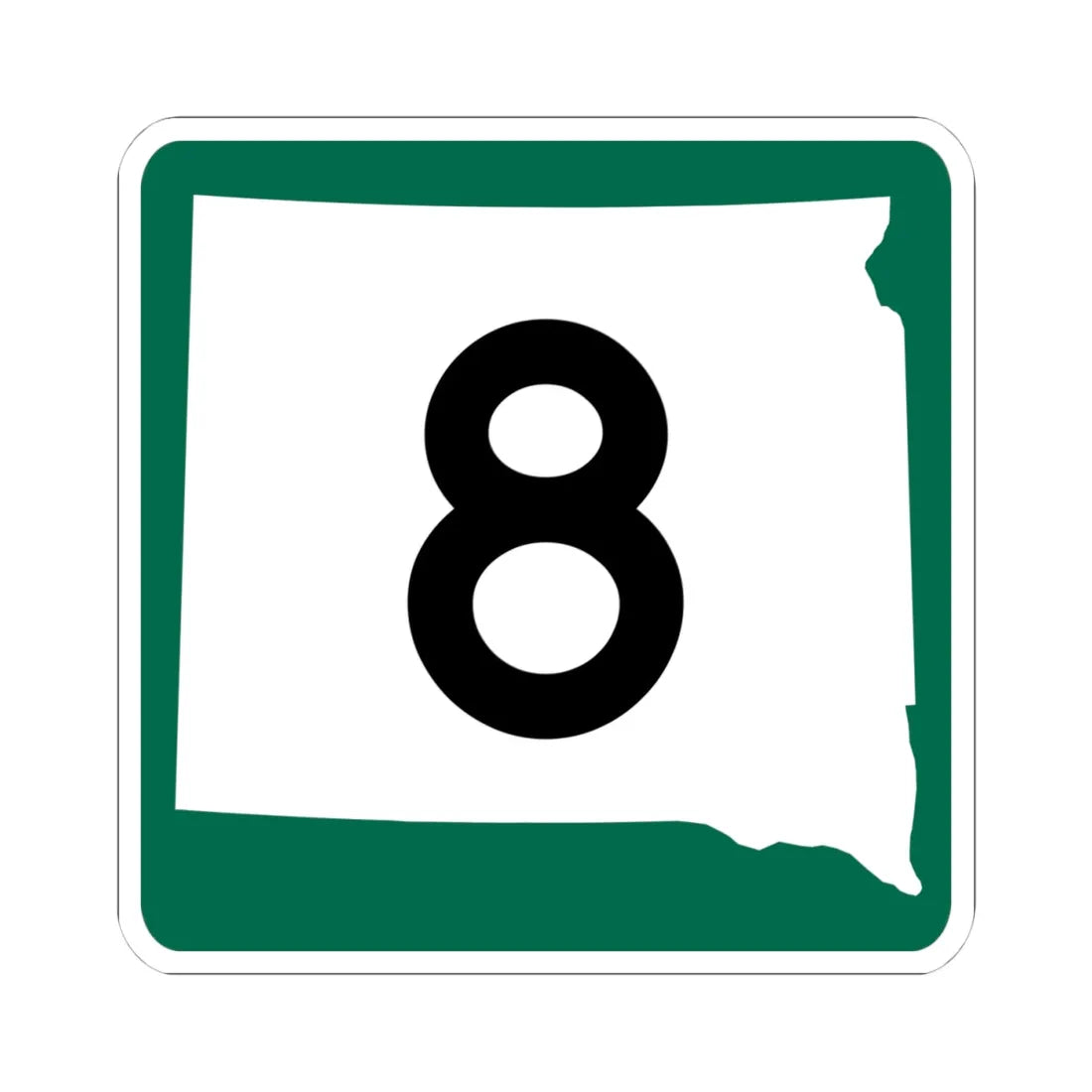 SD 8 (South Dakota) (Road Sign) STICKER Vinyl Kiss-Cut Decal 4 Inch White - The Sticker Space