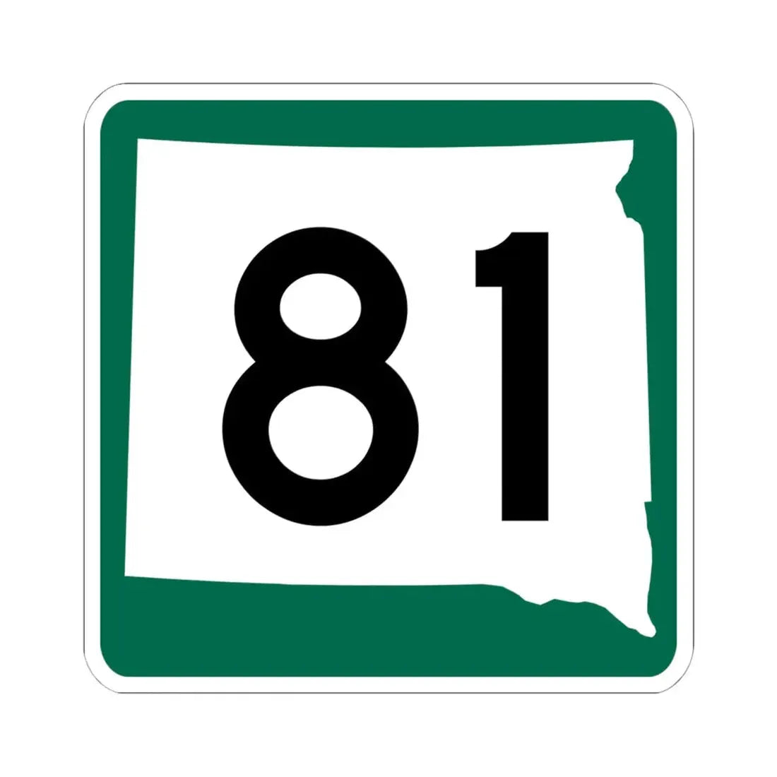 SD 81 (South Dakota) (Road Sign) STICKER Vinyl Kiss-Cut Decal 6 Inch White - The Sticker Space