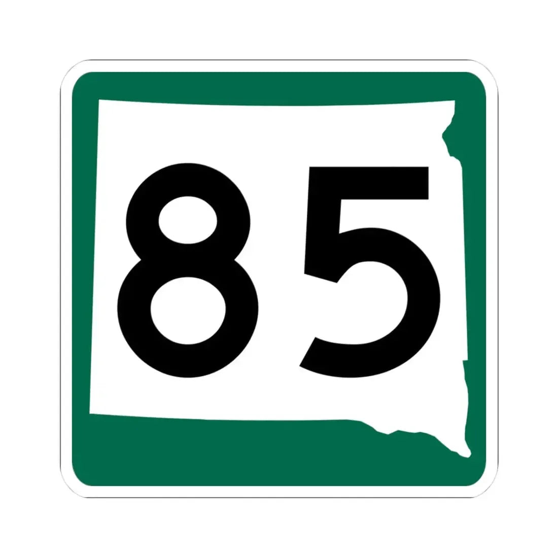 SD 85 (South Dakota) (Road Sign) STICKER Vinyl Kiss-Cut Decal 3 Inch White - The Sticker Space