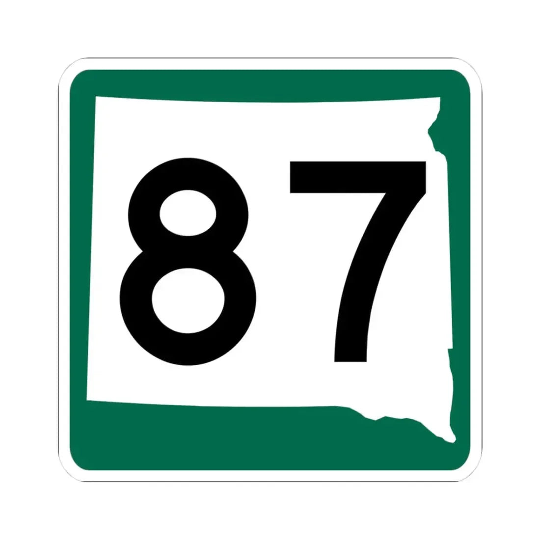 SD 87 (South Dakota) (Road Sign) STICKER Vinyl Kiss-Cut Decal 3 Inch White - The Sticker Space