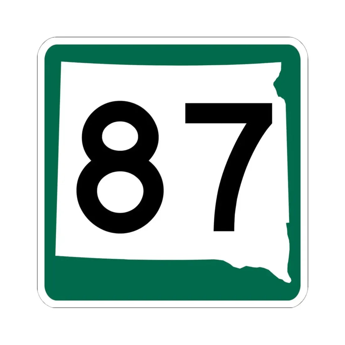 SD 87 (South Dakota) (Road Sign) STICKER Vinyl Kiss-Cut Decal 6 Inch White - The Sticker Space