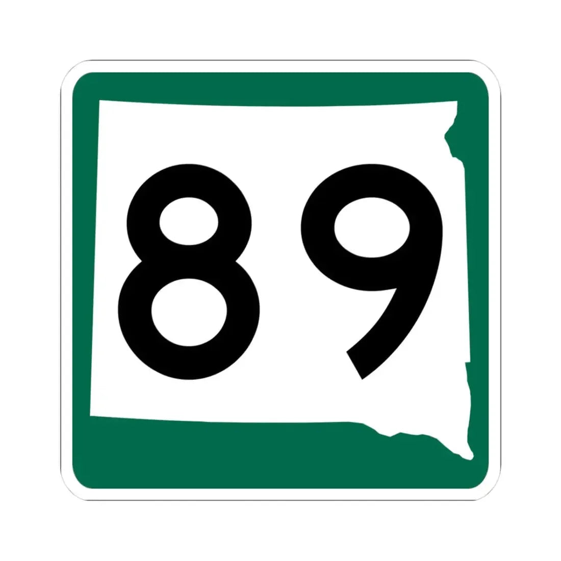 SD 89 (South Dakota) (Road Sign) STICKER Vinyl Kiss-Cut Decal 3 Inch White - The Sticker Space