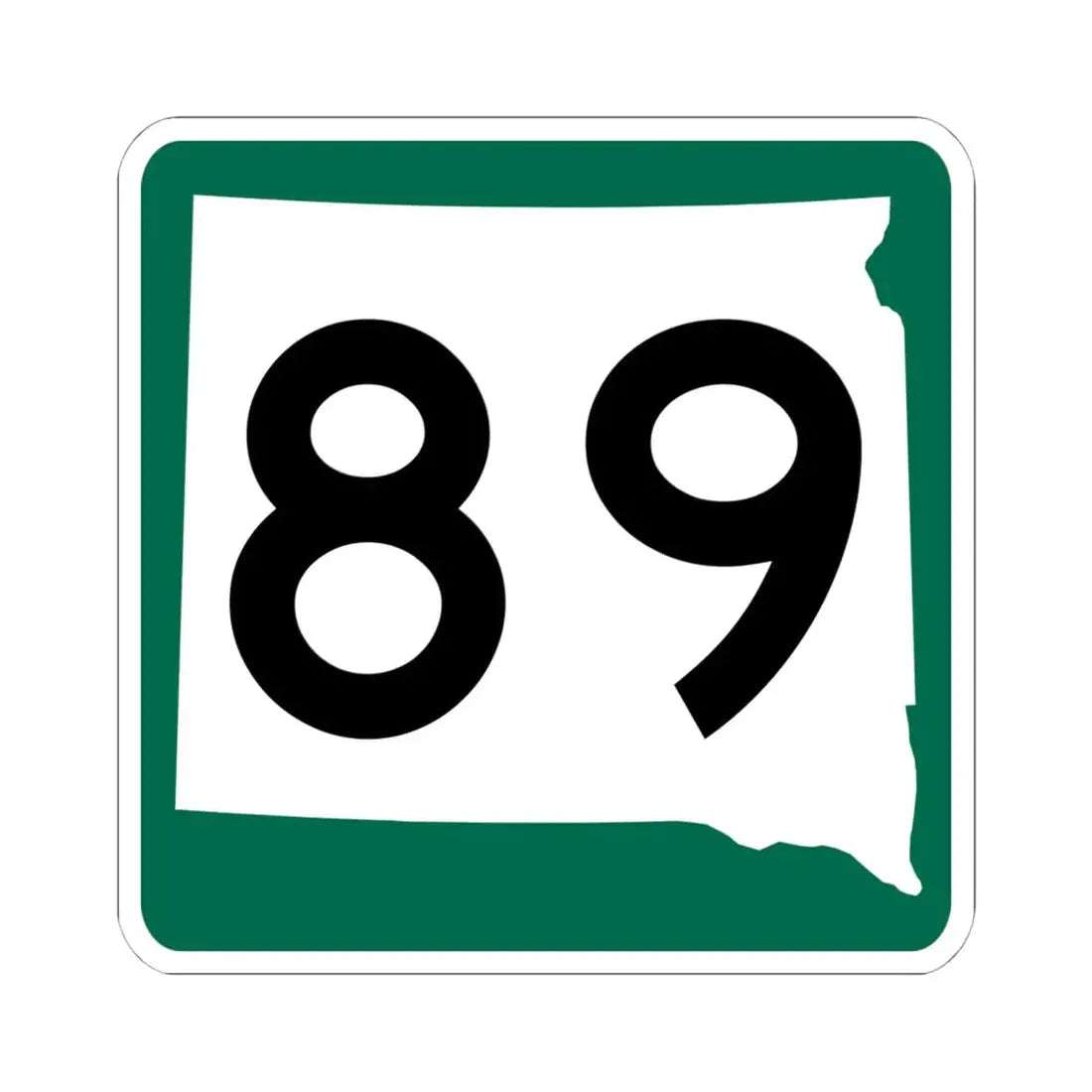 SD 89 (South Dakota) (Road Sign) STICKER Vinyl Kiss-Cut Decal 6 Inch White - The Sticker Space
