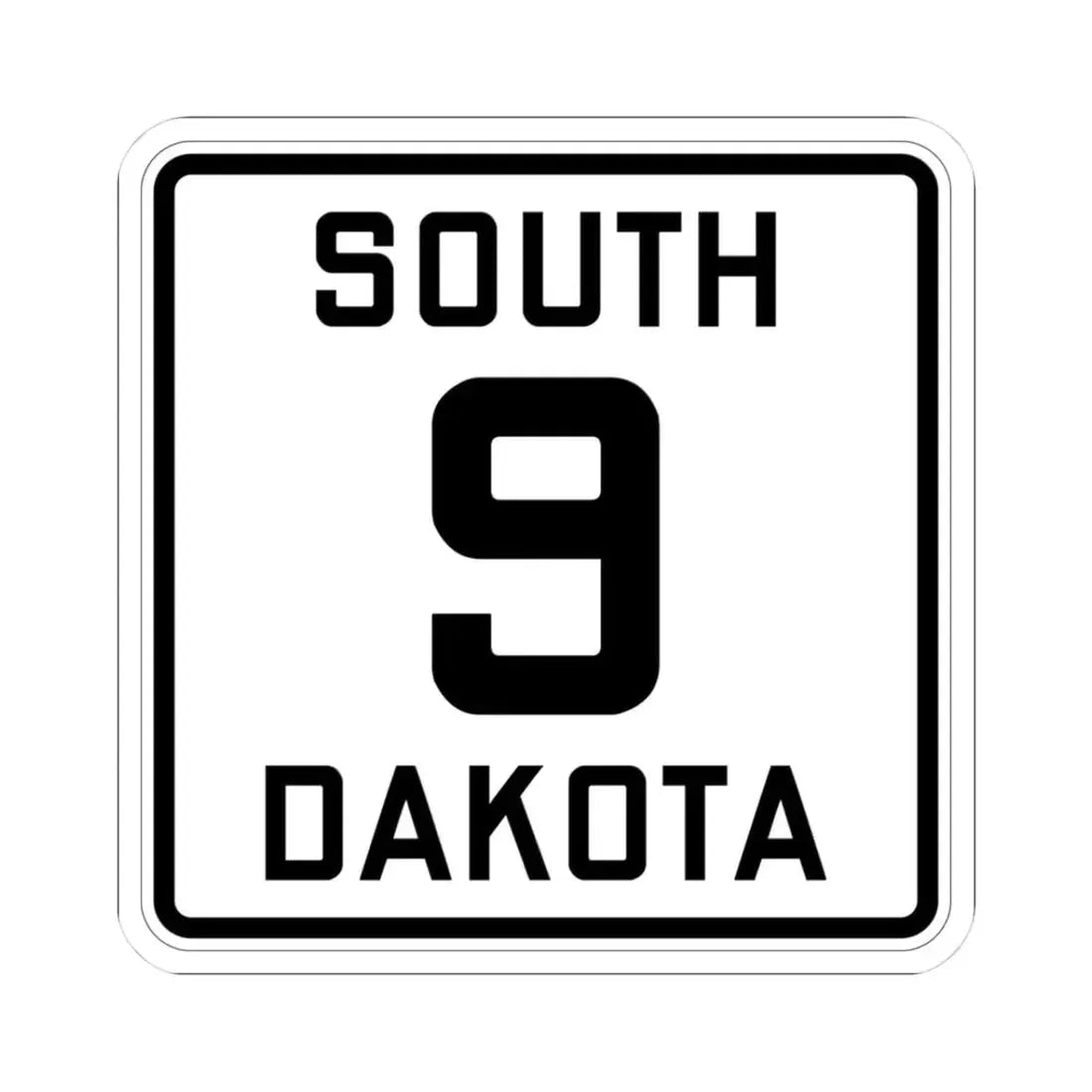 SD 9 1926 (South Dakota) (Road Sign) STICKER Vinyl Kiss-Cut Decal 3 Inch White - The Sticker Space