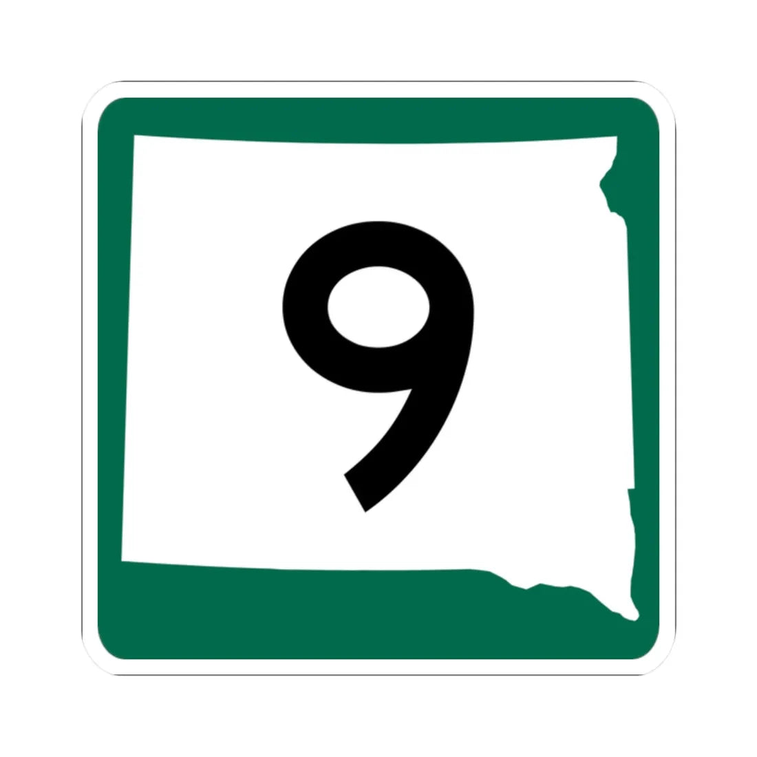 SD 9 (South Dakota) (Road Sign) STICKER Vinyl Kiss-Cut Decal 2 Inch White - The Sticker Space