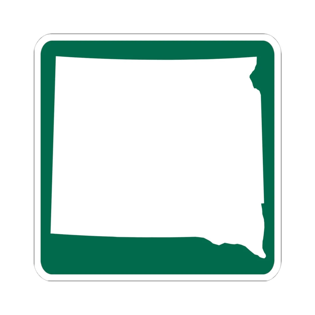 SD Blank-2d (South Dakota) (Road Sign) STICKER Vinyl Kiss-Cut Decal 4 Inch White - The Sticker Space