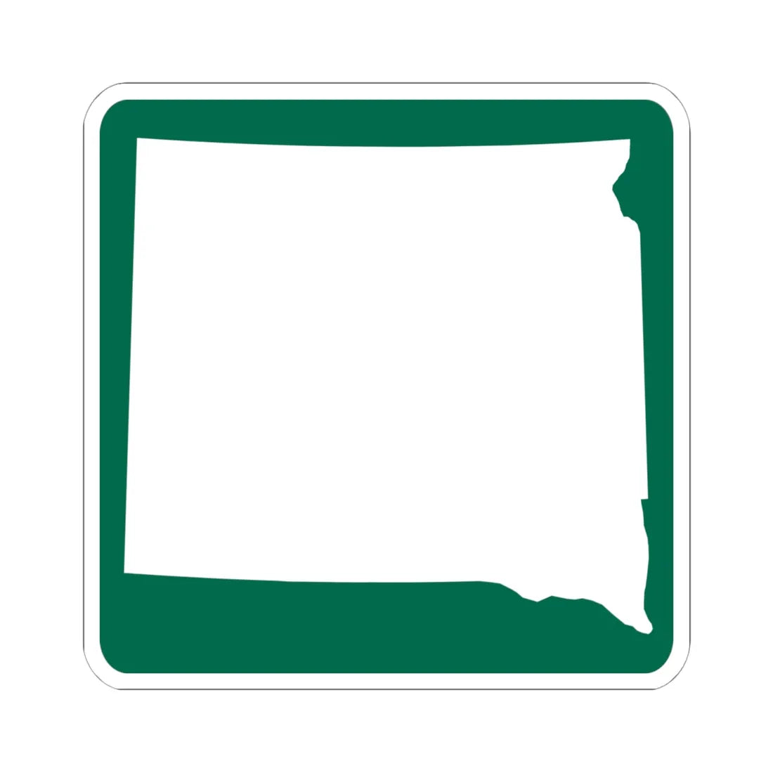 SD Blank-2d (South Dakota) (Road Sign) STICKER Vinyl Kiss-Cut Decal 6 Inch White - The Sticker Space