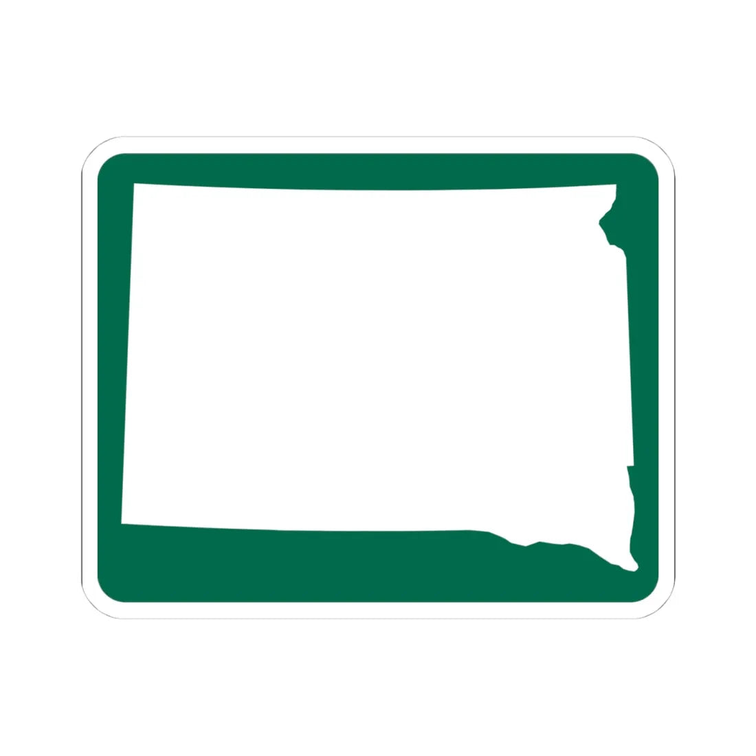 SD Blank-3d (South Dakota) (Road Sign) STICKER Vinyl Kiss-Cut Decal 4 Inch White - The Sticker Space