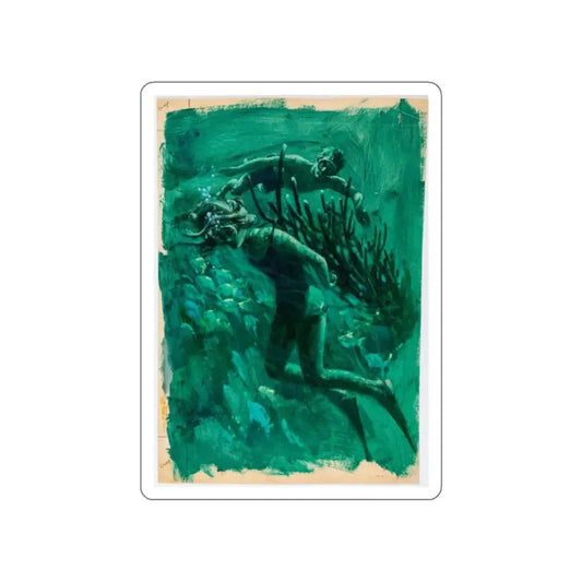 Sea Divers, Men's Adventure Magazine illustration (Magazine Illustration) STICKER Vinyl Die-Cut Decal White Die-Cut 2 Inch - The Sticker Space