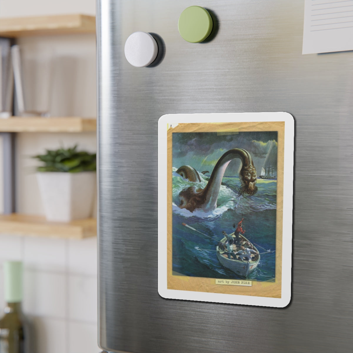 Sea Monster (Magazine Illustration) Refrigerator Magnet-The Sticker Space