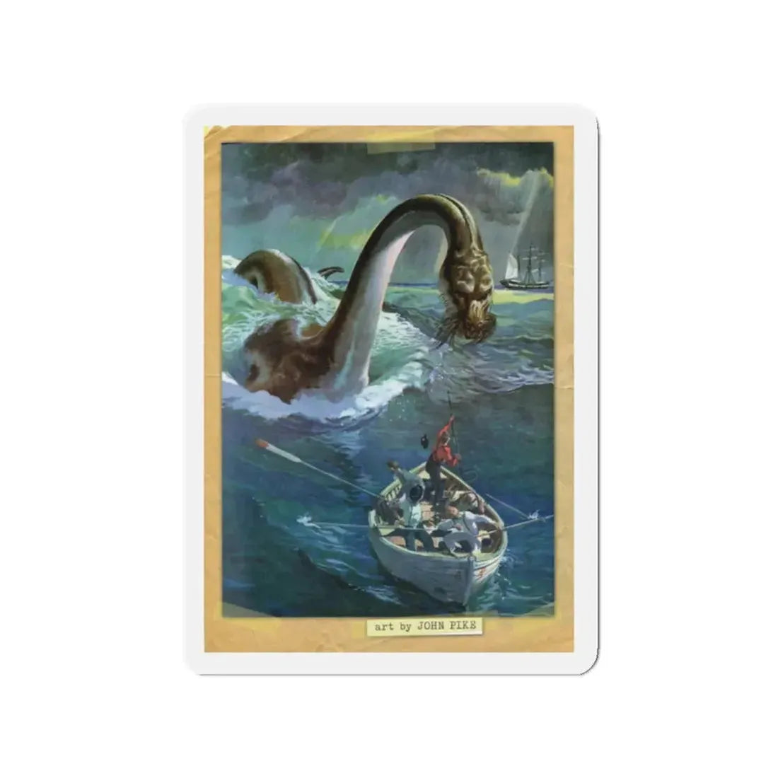 Sea Monster (Magazine Illustration) Refrigerator Magnet 2 Inch Die-Cut - The Sticker Space