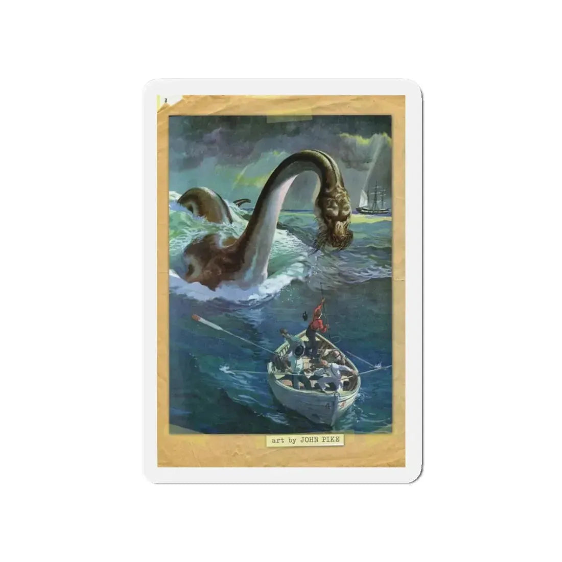 Sea Monster (Magazine Illustration) Refrigerator Magnet 4 Inch Die-Cut - The Sticker Space