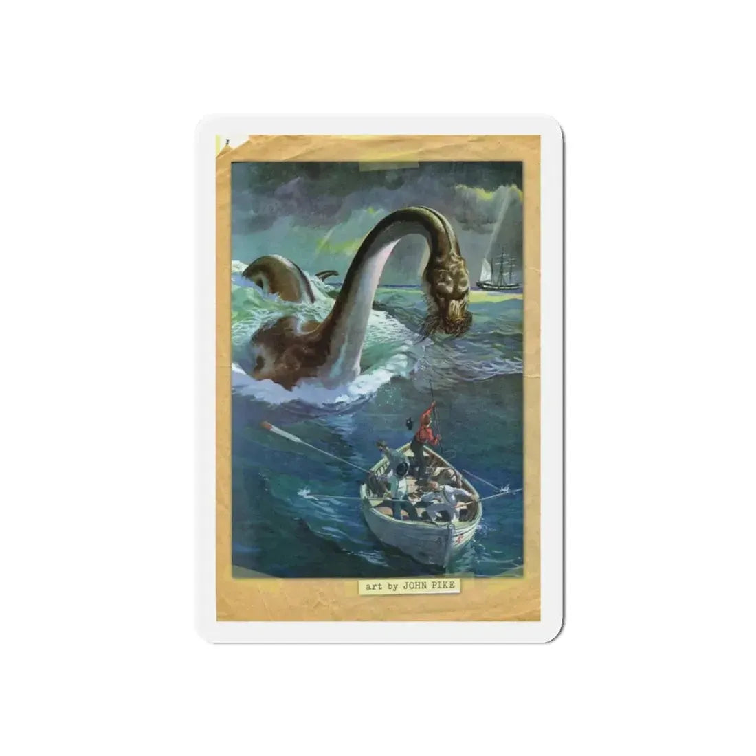 Sea Monster (Magazine Illustration) Refrigerator Magnet 6 Inch Die-Cut - The Sticker Space
