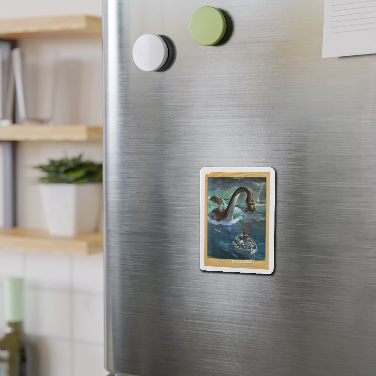 Sea Monster (Magazine Illustration) Refrigerator Magnet-The Sticker Space