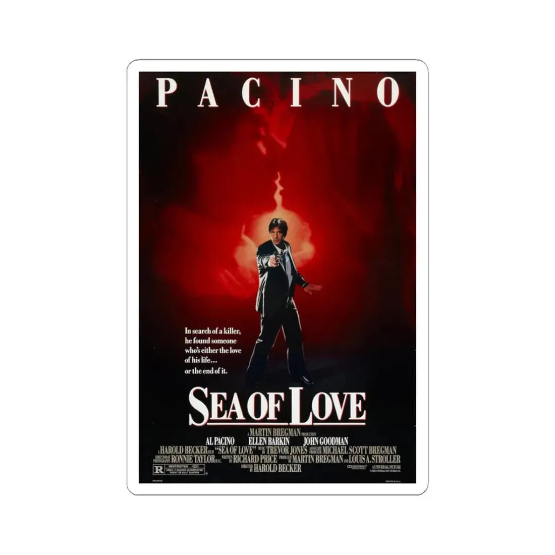 Sea of Love 1989 Movie Poster - STICKER Vinyl Kiss-Cut Decal 3 Inch White - The Sticker Space