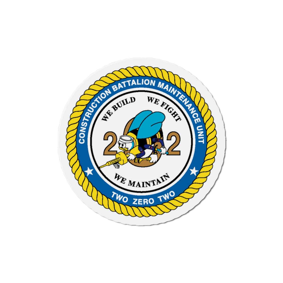 Seabee Unit 202 CBMU 202 (U.S. Navy) Die-Cut Magnet-5" x 5"-The Sticker Space