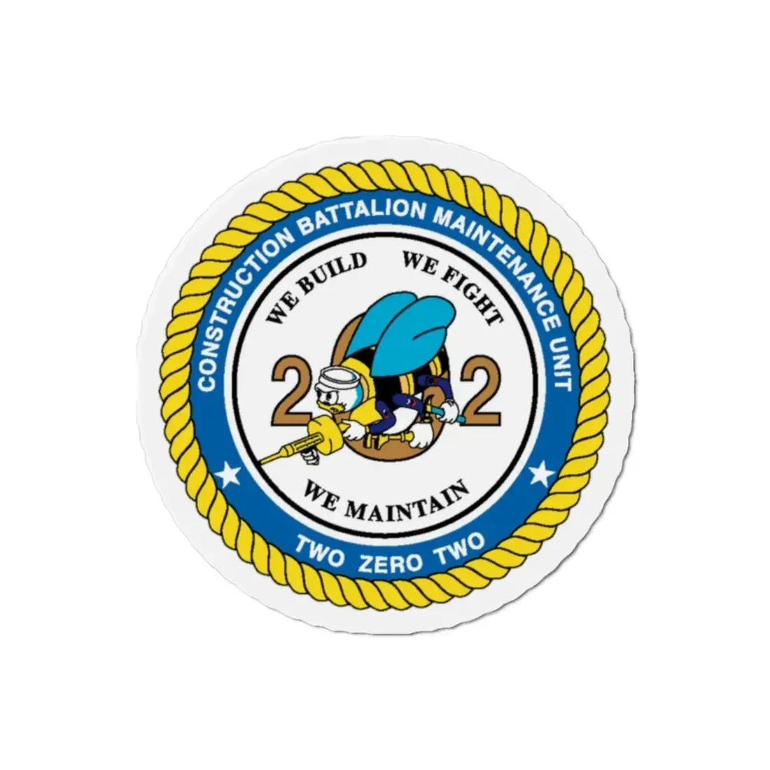 Seabee Unit 202 CBMU 202 (U.S. Navy) Refrigerator Magnet 2 Inch - The Sticker Space