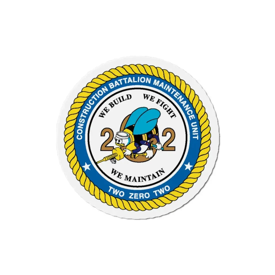 Seabee Unit 202 CBMU 202 (U.S. Navy) Refrigerator Magnet 5 Inch - The Sticker Space