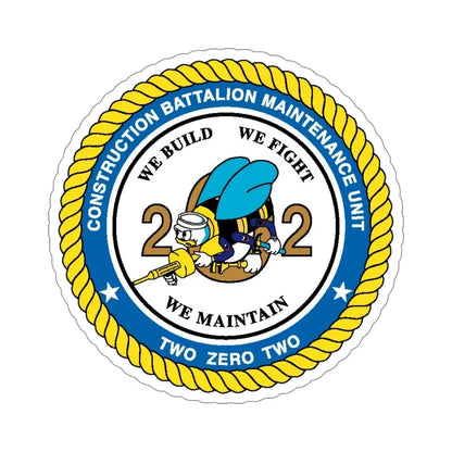Seabee Unit 202 CBMU 202 (U.S. Navy) STICKER Vinyl Die-Cut Decal 6 Inch - The Sticker Space