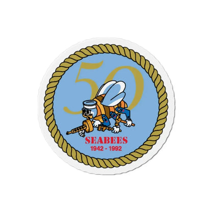 Seabees 50th Anniversary (U.S. Navy) Refrigerator Magnet 2 Inch - The Sticker Space