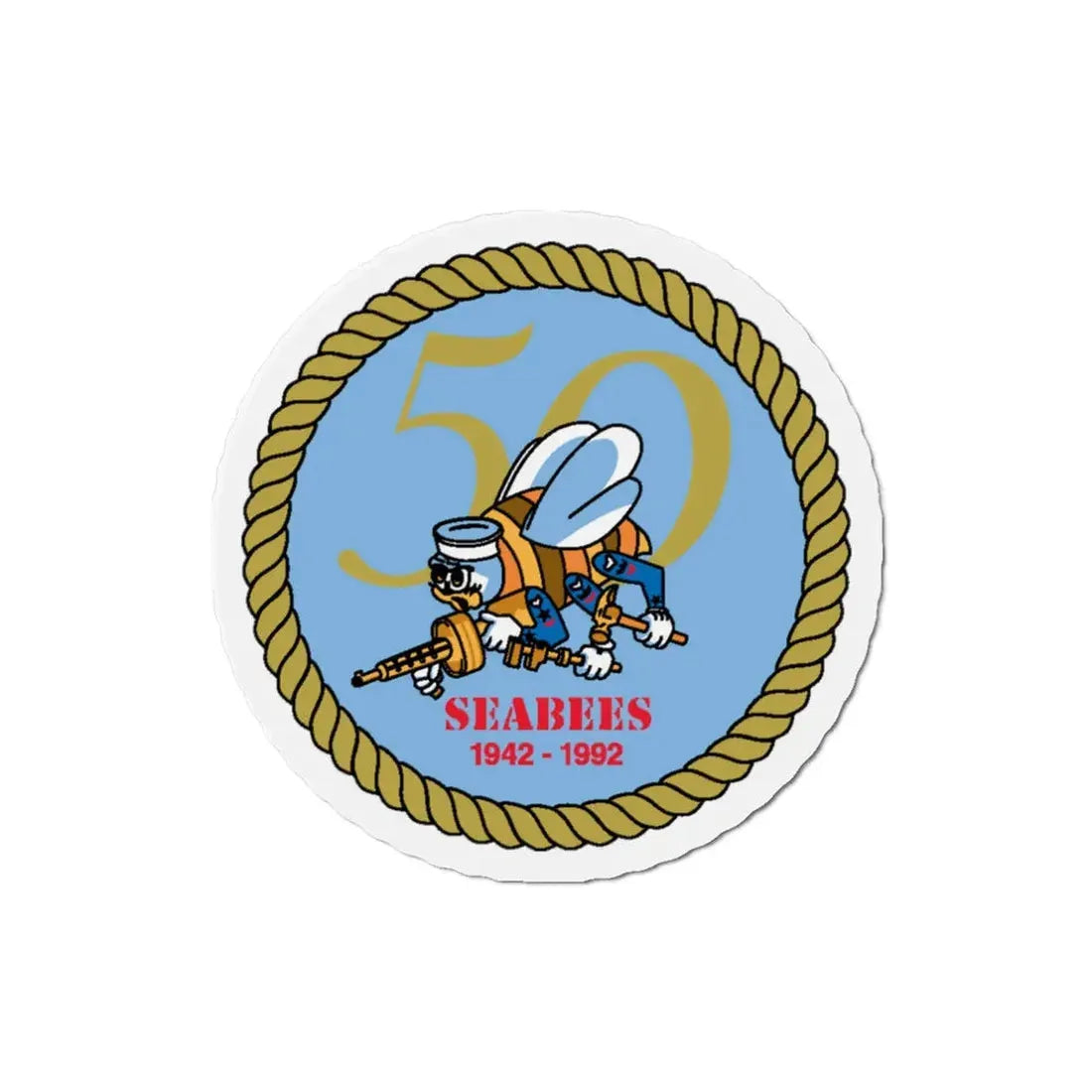 Seabees 50th Anniversary (U.S. Navy) Refrigerator Magnet 3 Inch - The Sticker Space