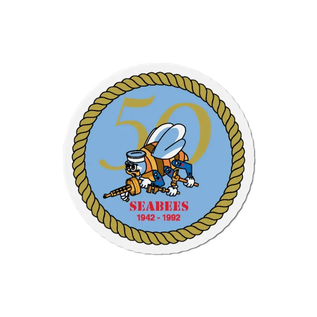 Seabees 50th Anniversary (U.S. Navy) Refrigerator Magnet 4 Inch - The Sticker Space