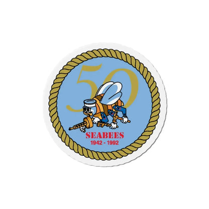 Seabees 50th Anniversary (U.S. Navy) Refrigerator Magnet 5 Inch - The Sticker Space