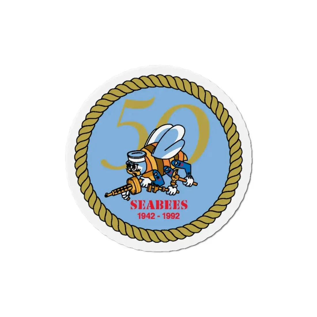 Seabees 50th Anniversary (U.S. Navy) Refrigerator Magnet 6 Inch - The Sticker Space