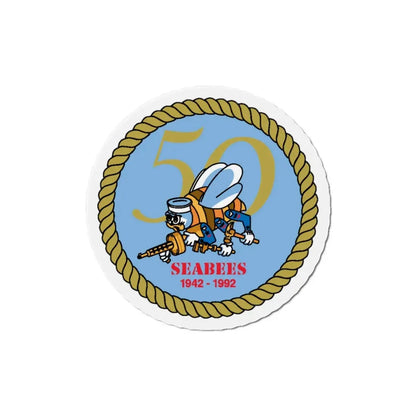 Seabees 50th Anniversary (U.S. Navy) Refrigerator Magnet 6 Inch - The Sticker Space