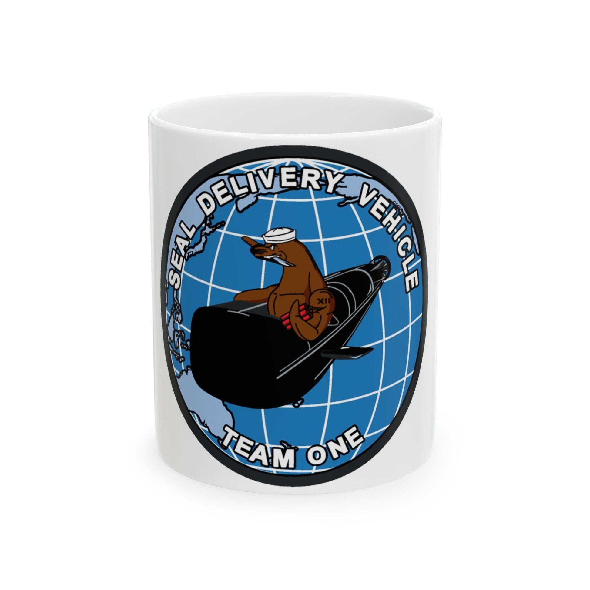 Seal Delivery Vehicle TEAM ONE (U.S. Navy) White Coffee Mug-11oz-The Sticker Space