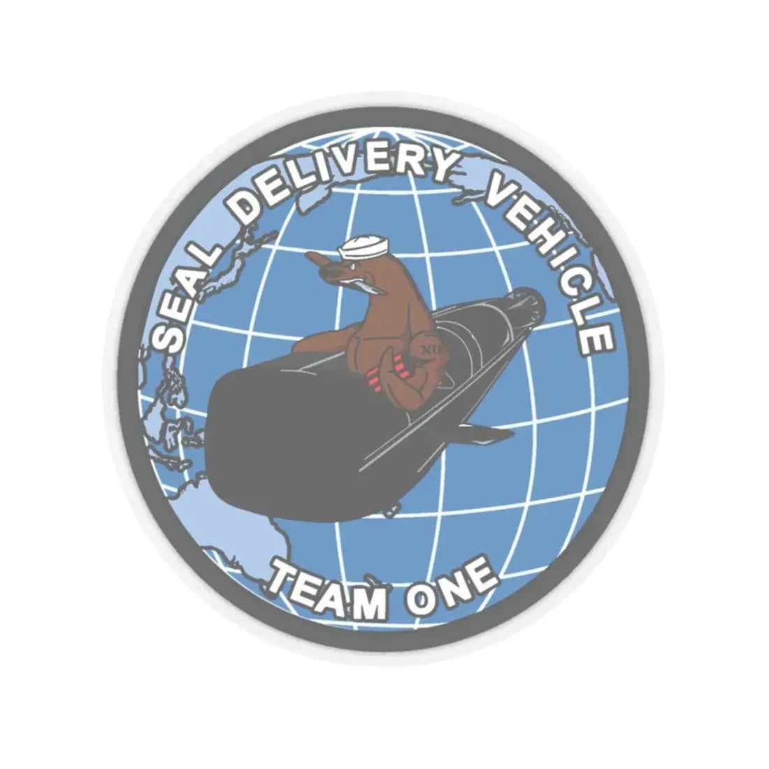 Seal Delivery Vehicle TEAM ONE (U.S. Navy) STICKER Vinyl Kiss-Cut Decal 3 Inch Transparent - The Sticker Space