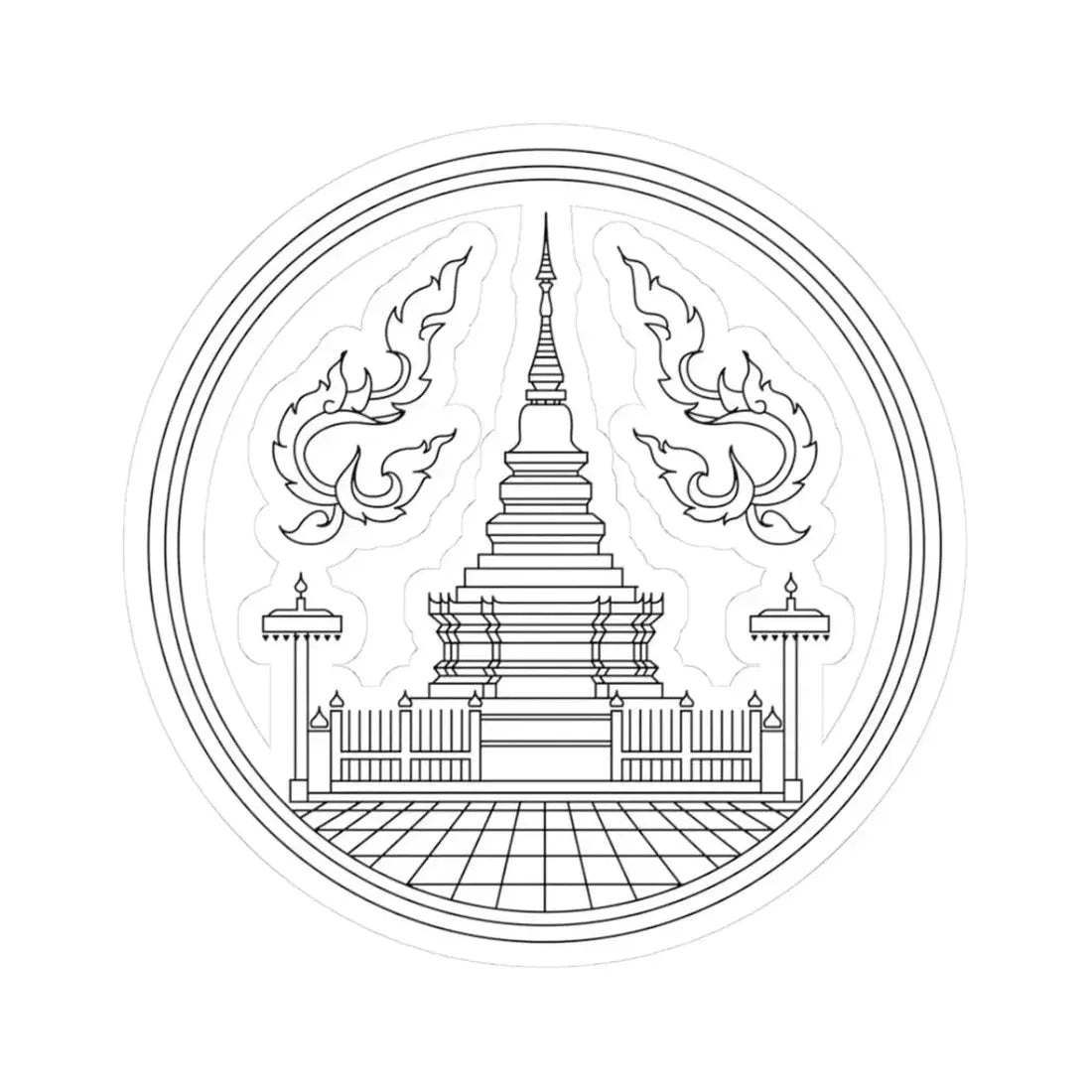 Seal Lamphun (Thailand) STICKER Vinyl Kiss-Cut Decal 3 Inch White - The Sticker Space