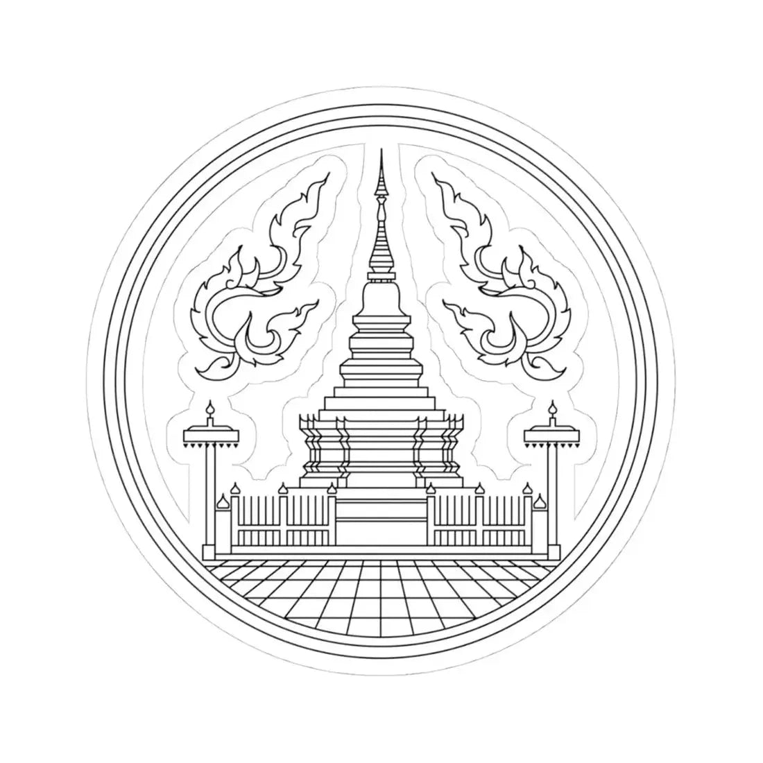 Seal Lamphun (Thailand) STICKER Vinyl Kiss-Cut Decal 4 Inch White - The Sticker Space