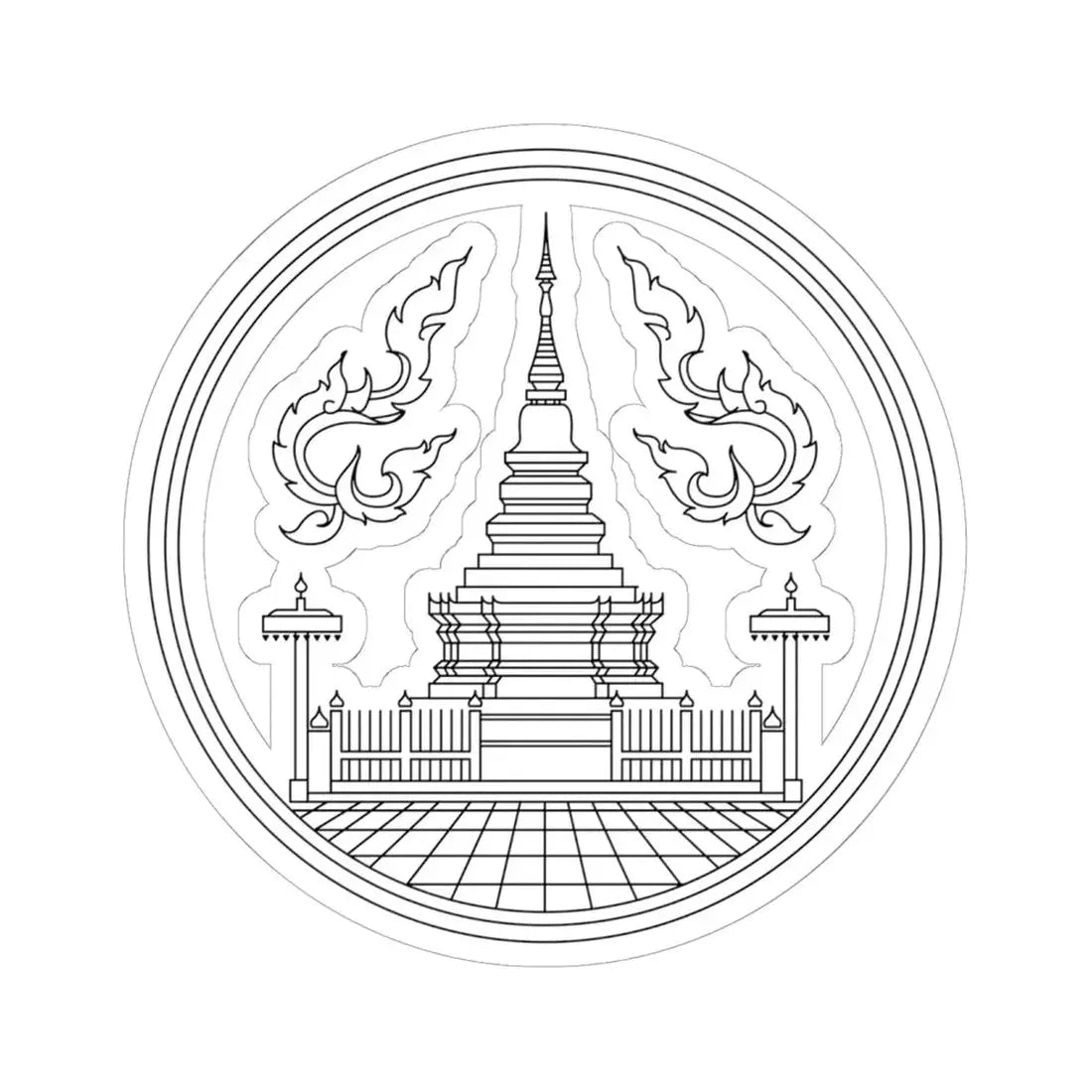 Seal Lamphun (Thailand) STICKER Vinyl Kiss-Cut Decal 6 Inch White - The Sticker Space
