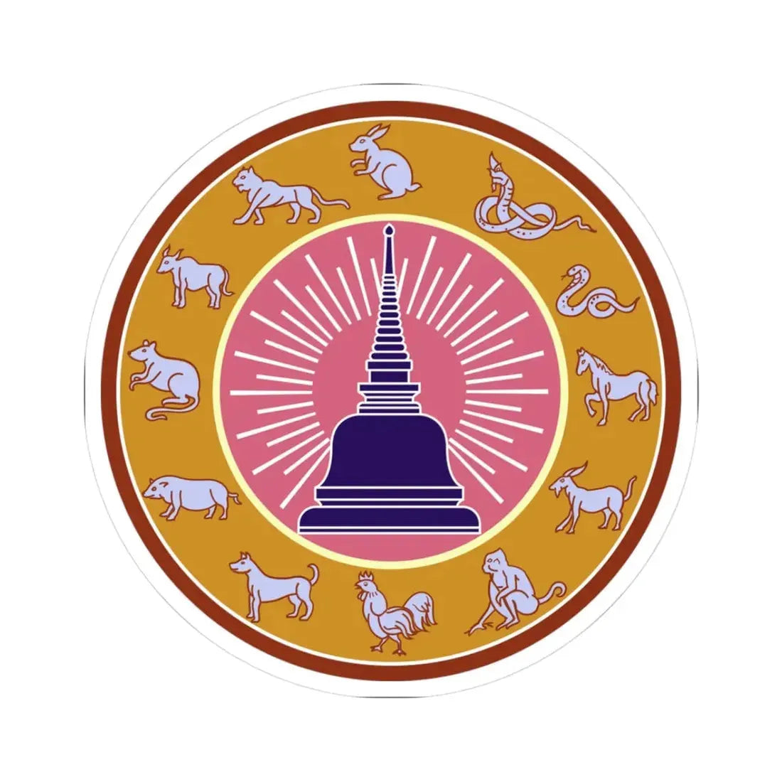 Seal Nakhon Si Thammarat - colour (Thailand) STICKER Vinyl Kiss-Cut Decal 3 Inch White - The Sticker Space