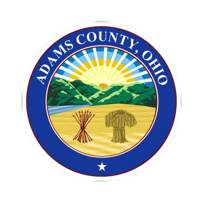 Seal of Adams County Ohio (United States) STICKER Vinyl Kiss-Cut Decal 2 Inch White - The Sticker Space