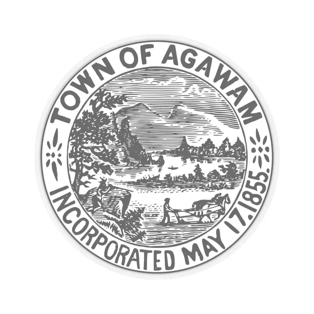 Seal of Agawam Massachusetts (United States) STICKER Vinyl Kiss-Cut Decal 6 Inch Transparent - The Sticker Space