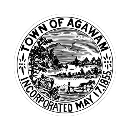 Seal of Agawam Massachusetts (United States) STICKER Vinyl Kiss-Cut Decal 6 Inch White - The Sticker Space
