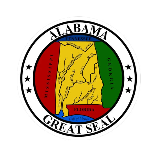 Seal of Alabama (United States) STICKER Vinyl Kiss-Cut Decal 2 Inch White - The Sticker Space