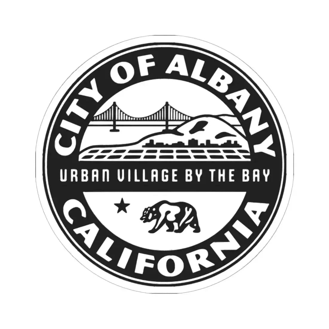 Seal of Albany California (United States) STICKER Vinyl Kiss-Cut Decal 6 Inch White - The Sticker Space