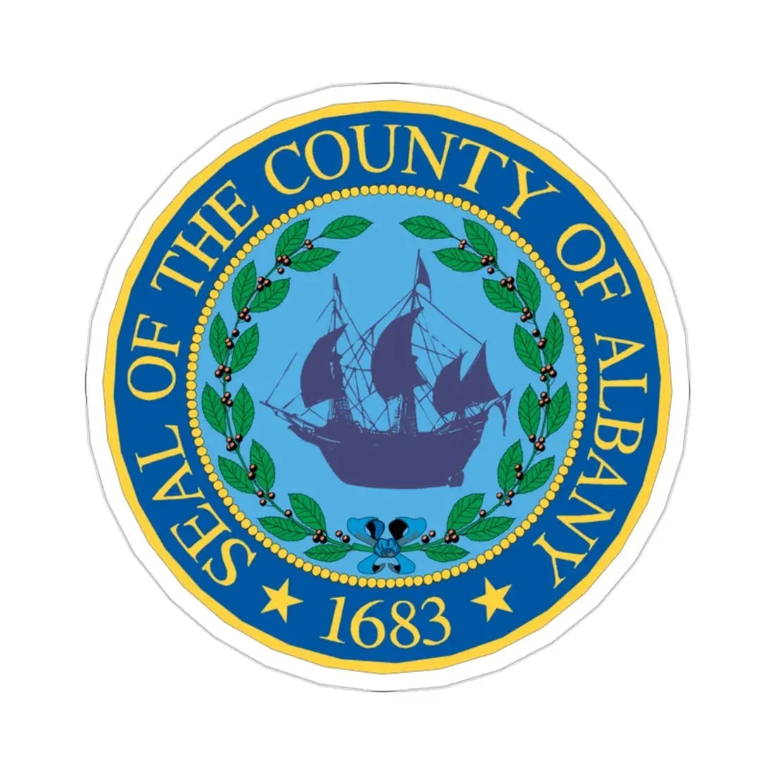 Seal of Albany County, New York USA STICKER Vinyl Die-Cut Decal 2 Inch - The Sticker Space
