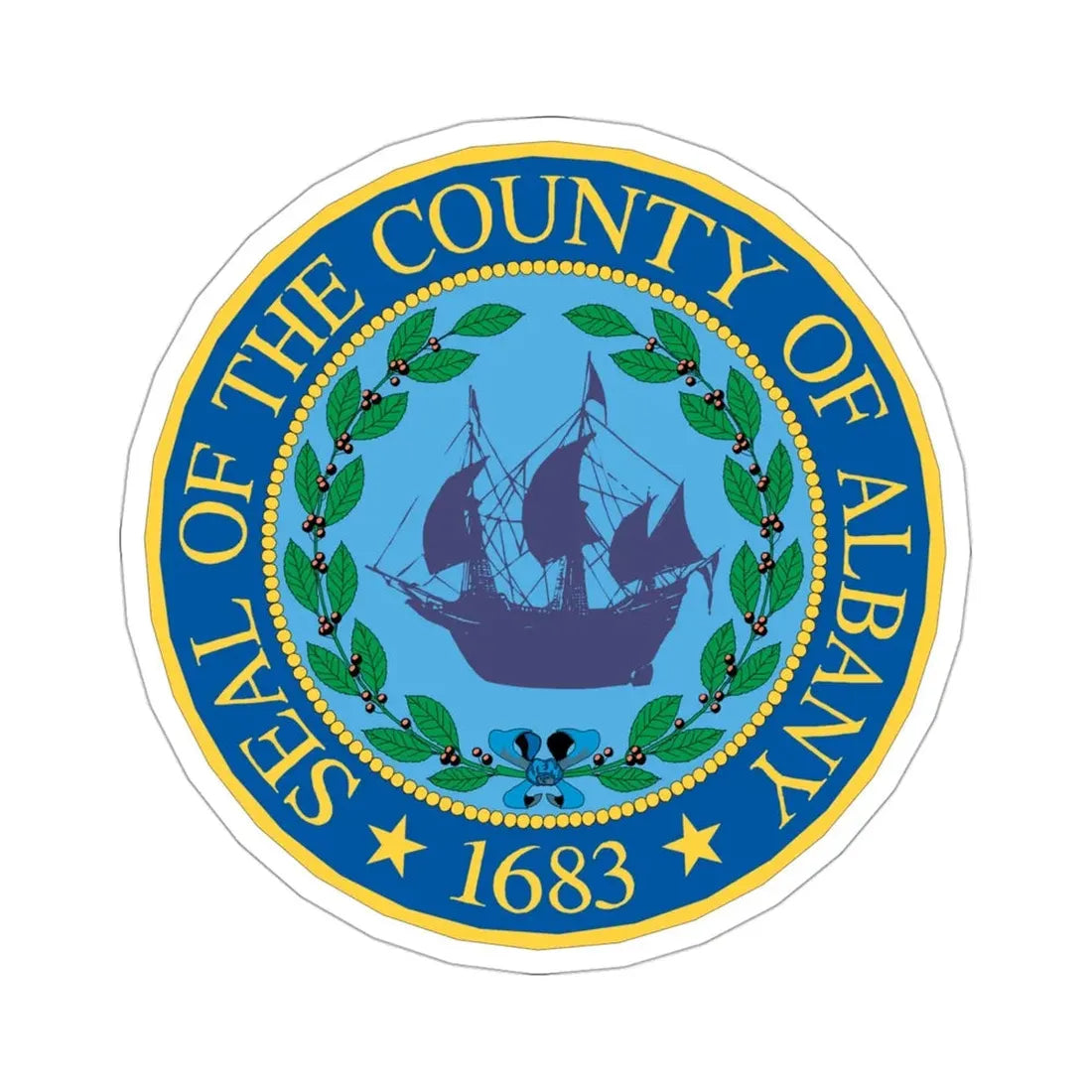 Seal of Albany County, New York USA STICKER Vinyl Die-Cut Decal 3 Inch - The Sticker Space
