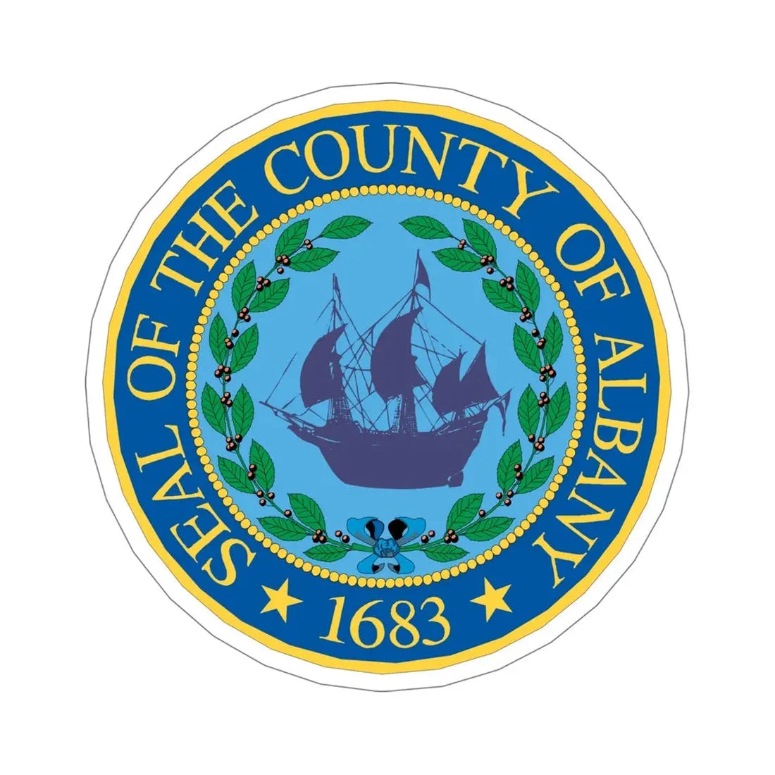 Seal of Albany County, New York USA STICKER Vinyl Die-Cut Decal 5 Inch - The Sticker Space