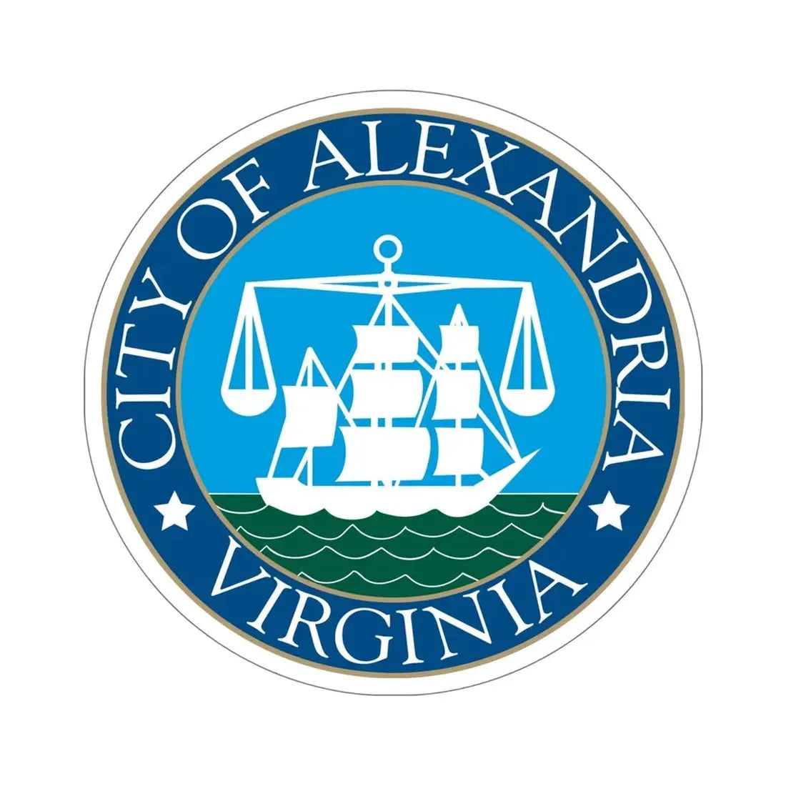 Seal of Alexandria Virginia USA STICKER Vinyl Die-Cut Decal 6 Inch - The Sticker Space