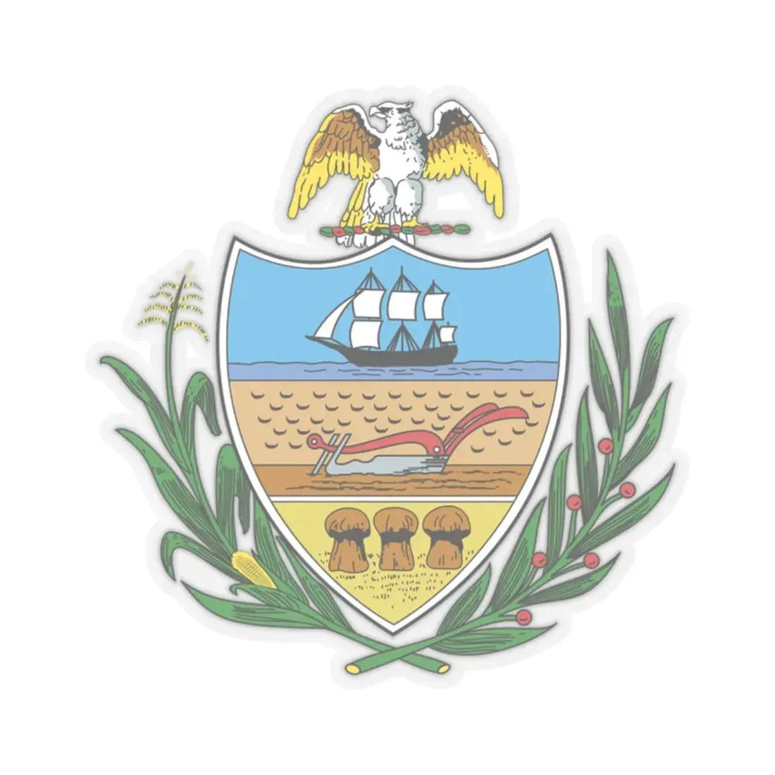 Seal of Allegheny County Pennsylvania (United States) STICKER Vinyl Kiss-Cut Decal 2 Inch Transparent - The Sticker Space